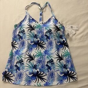 NEW Womens Leilani Solid White Twist Front Tank Bathing suit Swimdress Size 10